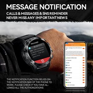 Military Smart Watch for Men Make Calls Rugged Tactical Smartwatch Compatible with Android iPhone Samsung 1.39" HD Screen Heart Rate Sleep Monitor Watch 108 Sports Modes Fitness Tracker (Black)