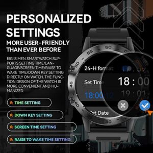 Military Smart Watch for Men Make Calls Rugged Tactical Smartwatch Compatible with Android iPhone Samsung 1.39" HD Screen Heart Rate Sleep Monitor Watch 108 Sports Modes Fitness Tracker (Black)