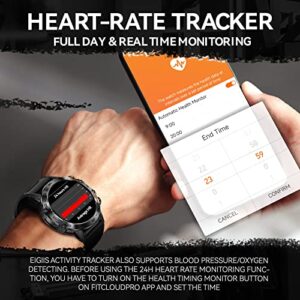 Military Smart Watch for Men Make Calls Rugged Tactical Smartwatch Compatible with Android iPhone Samsung 1.39" HD Screen Heart Rate Sleep Monitor Watch 108 Sports Modes Fitness Tracker (Black)