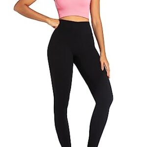 Sunzel Nunaked Workout Leggings for Women, Tummy Control Compression Workout Gym Yoga Pants, High Waist & No Front Seam Black X-Small 28"