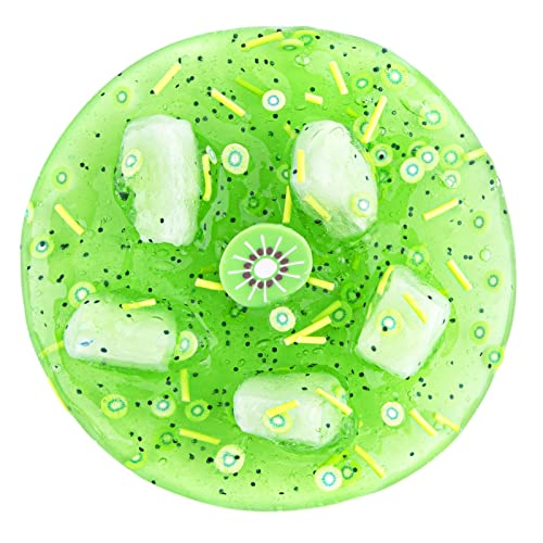 Crystal Slime, Green Kiwi Fruit Clear Jelly Cube Glimmer Crunchy Slime for Kids, Idea Stress Relief Toy, Kids Party Favor, Birthday Easter Christmas New Year Gift for Girls and Boys Age 6 7 8 9 10+