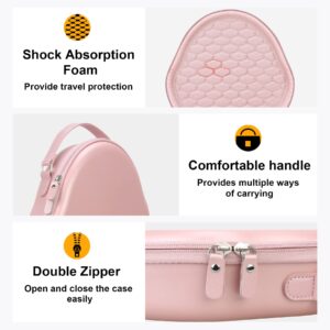 Elonbo Hard Carrying Case for Apple AirPods Max Wireless Over-Ear Headphones, New AirPods Max Bluetooth Headphones Travel Protective Cover Earphone Protector Storage Bag, Extra Space fits Charger.Pink