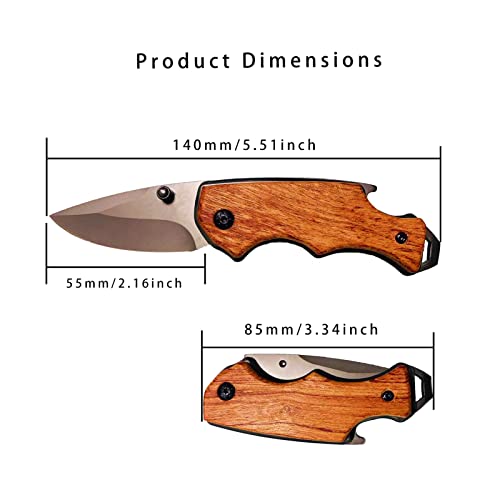 ESaure Camping Folding Knives，Men's Compact Pocket Knife - 3Cr13 Stainless Steel Blade - Lightweight EDC for Camping, Hiking & Fishing