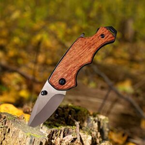 ESaure Camping Folding Knives，Men's Compact Pocket Knife - 3Cr13 Stainless Steel Blade - Lightweight EDC for Camping, Hiking & Fishing
