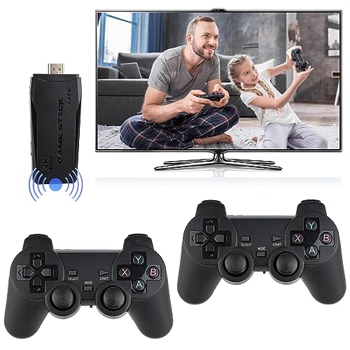 4K Wireless Retro Game Console - Plug and Play Video Game Stick Built-in 13000 Games Nostalgia Stick Games, 9 Emulators, Dual 2.4G Wireless Controllers(64G)……