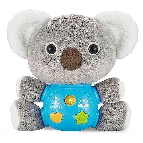 JoyGrow 3 in 1 Koala Plush Baby Musical Toy Baby Musical Animal Toys Star Projector Light Up Baby Toys Filled Animal Gift for Girls Boys Sensory Development Toddlers 0-36 Months Infant Newborn Toy