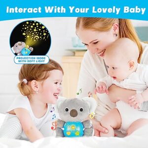 JoyGrow 3 in 1 Koala Plush Baby Musical Toy Baby Musical Animal Toys Star Projector Light Up Baby Toys Filled Animal Gift for Girls Boys Sensory Development Toddlers 0-36 Months Infant Newborn Toy