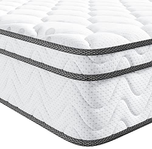 Vesgantti King Size Mattress, 12 Inch Hybrid King Mattress in a Box, Gel Memory Foam and Pocket Coils Innerpring Mattresses with Ergonomic Design, Medium Plush Feel,76"*80"*12"