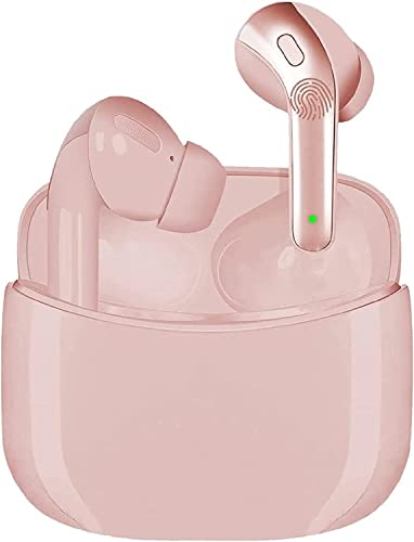 CosyFame Wireless Bluetooth Earbuds, True Stereo Headsets in-Ear, 30H Playtime & Charging Case, Built-in Mic Earphones Premium Sound, Touch Control, IPX5 Waterproof Sport Headphones, pink-a2