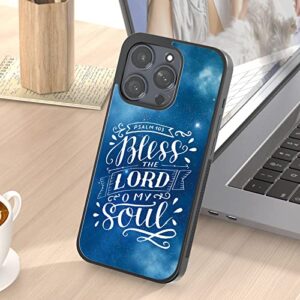 Bible Verses Quotes Phone Cases Bless God Blue Suitable for iPhone 11 12 13 14 Pro Max Plus Mini X 7 8 SE | Samsung Note 7 8 9 10 20 S21 S22 S23 Ultra Plus | Moto G Stylus | Pixel 4a 5XL 6 7 (White)