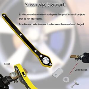 Auto Labor-Saving Jack Ratchet Wrench with Long Handle, Car Jack and Lug Wrench, Handle Scissor Jack, Tire Wheel Lug Wrench Lift Speed Handle Tool for Motorcycle, Car, SUV