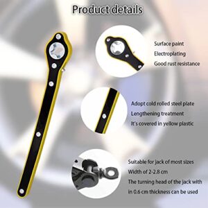 Auto Labor-Saving Jack Ratchet Wrench with Long Handle, Car Jack and Lug Wrench, Handle Scissor Jack, Tire Wheel Lug Wrench Lift Speed Handle Tool for Motorcycle, Car, SUV