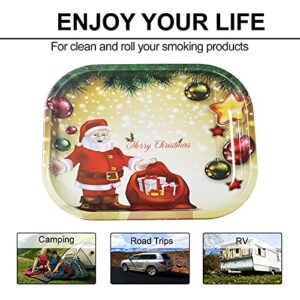 Premium Metal Tray with Soft Magnetic Lid,Small Metal Tray with Spill Proof Cover,Cute Decorative Trays,Perfect for Home and On-The-Go,7" x 5.5" （Green）