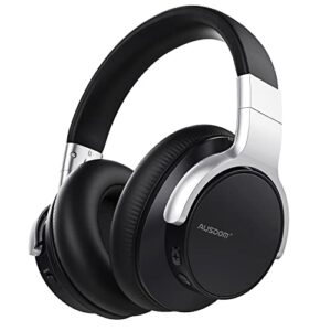 ausdom e7 noise cancelling headphones: wireless bluetooth over ear anc headphones with microphone, 50h playtime, hi-fi sound, deep bass, comfortable earpads for travel work home office