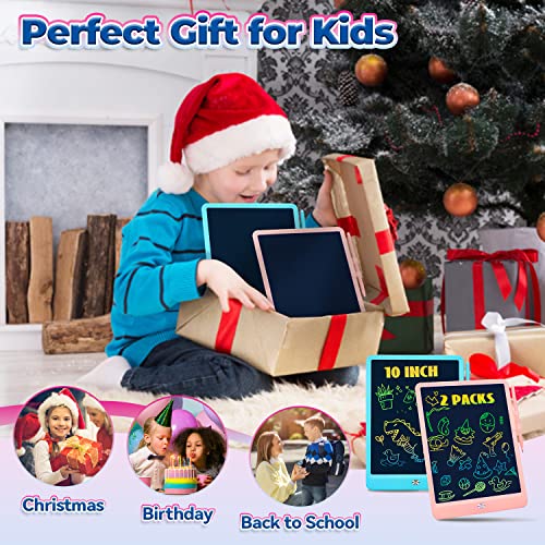 2-Pack LCD Writing Tablet Toddler Toys, 10 Inch Doodle Board Drawing Pad Gifts for Kids Boy Toy Drawing Board Christmas Birthday Gift, Drawing Tablet for Boys Girls 3 4 5 6 Years Old