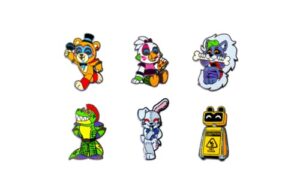 youtooz five nights at freddy's security breach pin set, official licensed fnaf security breach pins, collectors box includes 6 pins by youtooz five nights at freddy's collection
