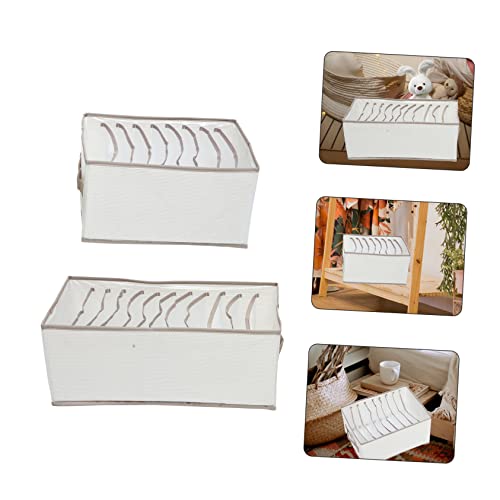 Holibanna 2pcs Folding Storage Box Clothing Drawer Dividers Drawers for Clothes Storage Boxes for Clothes 12 Grids Closet Organizer Clothes Drawer Organizer Cabinet Clothes Box Wardrobe Box