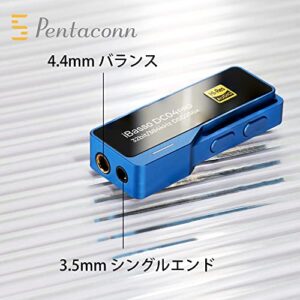 iBasso DC04Pro Portable USB Headphone Amp and DAC Dongle, 3.5mm Single-Ended and 4.4mm Balanced Headphone Output, High-Resolution Audio Player, Blue