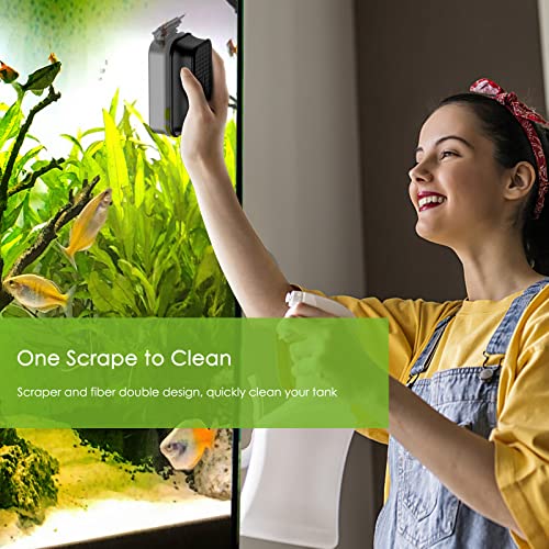 AQQA Magnetic Aquarium Fish Tank Cleaner Fish Tank Glass Algae Scraper Glass Cleaner Scrubber Floating Clean Brush Suitable for Freshwater and Saltwater