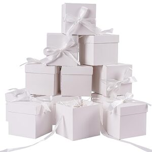 elephant-package 12pack small gift boxes with lids, white gift boxes with ribbon for birthday, present packing, party favor, candle boxes, treat boxes, wedding.