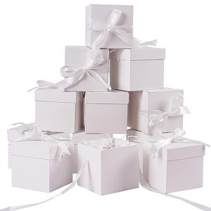 Elephant-package 12Pack Small Gift Boxes with Lids, White Gift Boxes with Ribbon for Birthday, Present Packing, Party Favor, Candle Boxes, Treat Boxes, Wedding.