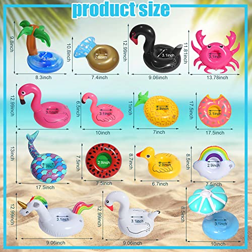 Pool Drink Floats, 15 Pack Drink Floaties, Durable Inflatable Drink Holder, Floating Drink Holder for Pool