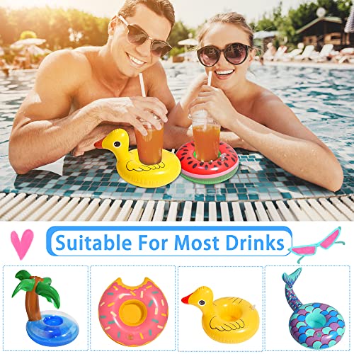 Pool Drink Floats, 15 Pack Drink Floaties, Durable Inflatable Drink Holder, Floating Drink Holder for Pool