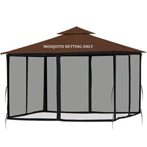 softclub gazebo mosquito netting replacement 10x10ft, universal gazebo netting for outdoor patio garden backyard gazebo canopy 4-panel screen sidewall, black (mosquito net only)