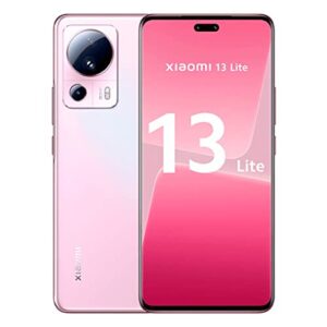 xiaomi 13 lite 5g + 4g lte (128gb + 8gb) global unlocked 6.55" 50mp (tmobile mint usa market and global) + (fast car 51w charger) (lite pink)