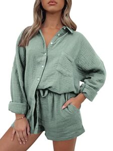 automet womens fashion 2 piece outfits for women lounge sets pajama sets two piece button down oversized shirts fall outfits 2023 tracksuit