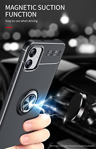 Asuwish Phone Case for Samsung Galaxy A04 with Tempered Glass Screen Protector Cover and Cell Accessories Kickstand Stand Magnetic Ring Holder Protective Soft TPU Silicone Ao4 A 04 4G Women Men Black