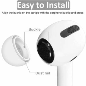 IiEXCEL 3 Pairs Compatible with AirPods Pro 1st 2nd Ear Tips Buds, Extra Small Size Replacement Silicone Rubber Eartips Earbuds Gel Accessories Compatible with AirPods Pro 2 and 1st - XS White