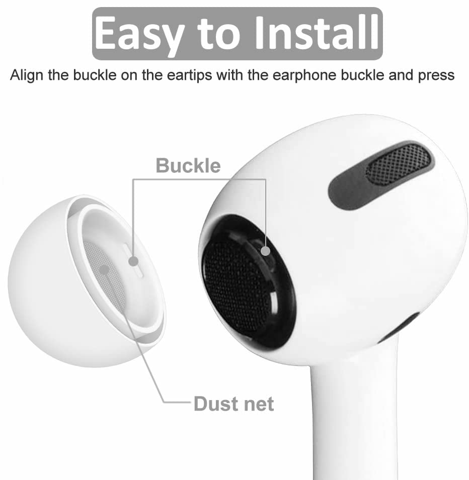 IiEXCEL 3 Pairs Compatible with AirPods Pro 1st 2nd Ear Tips Buds, Extra Small Size Replacement Silicone Rubber Eartips Earbuds Gel Accessories Compatible with AirPods Pro 2 and 1st - XS White