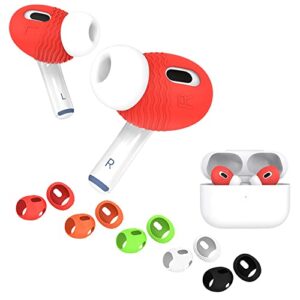 IiEXCEL 5 Pairs (Fit in Case) Anti-Slip Ear Tips Compatible with AirPods Pro 2, Ultra Thin Slim Silicone Eartips Earbuds Gel Cover Accessories Compatible with AirPods Pro 2nd Generation 2022 Colorful