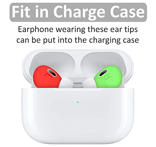 IiEXCEL 5 Pairs (Fit in Case) Anti-Slip Ear Tips Compatible with AirPods Pro 2, Ultra Thin Slim Silicone Eartips Earbuds Gel Cover Accessories Compatible with AirPods Pro 2nd Generation 2022 Colorful