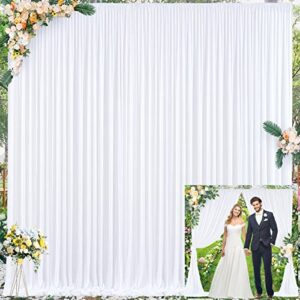 16ft x10ft white backdrop curtain for party white wrinkle free wedding back drop drapes curtains fabric decorations photo backdrops cloth for baby shower birthday photoshoot