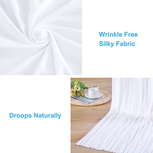 16ft x10ft White Backdrop Curtain for Party White Wrinkle Free Wedding Back Drop Drapes Curtains Fabric Decorations Photo Backdrops Cloth for Baby Shower Birthday Photoshoot