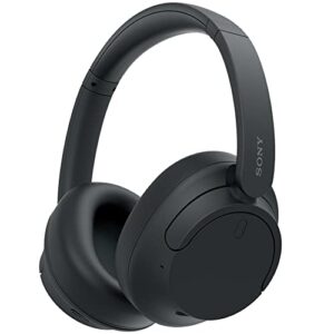 Sony WH-CH720N Wireless Noise Cancelling Headphone, Black Bundle with Wood Headphone Display Stand Secure Tabletop Holder/Gaming Headset Hanger