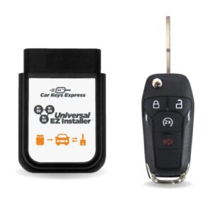 tom's key car key and programmer bundle with with 4 button flip key, designed for select ford vehicles (program key yourself/do it yourself)