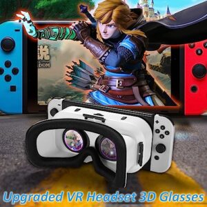 VR Headset for Nintendo Switch OLED Model/Nintendo Switch 3D VR (Virtual Reality) Glasses, Switch VR Labo Goggles Headset for Nintendo Switch（White）