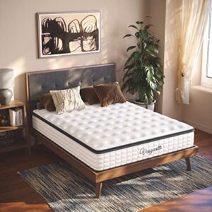 Vesgantti King Size Mattress, 12 Inch Hybrid King Mattress in a Box, Pillow Top King Bed Mattress, Cool Gel Memory Foam and Pocket Coils, Pressure Relief, Medium Firm Plush Feel, Fiberglass Free