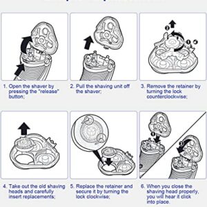 SH30 Replacement Heads Compatible with Shaver 2300 S1211/81, 3800 S3311/85, 3500 S3212/82, 2100 S1560/81, Series 3000 2000 1000 S738 Click and Style, 3Packs ComfortCut Shaving Heads, 1 Cleaning Brush
