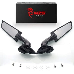 mzs racing motorcycle mirrors, double rotating wing rearview mirror fairing side black compatible with yzf r1/r1m 2020-2023