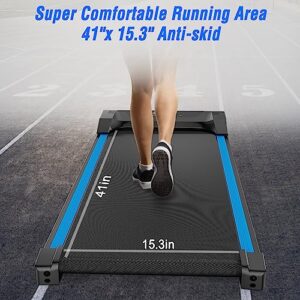 Under Desk Treadmill Walking Pad 2 in 1 Walkstation Jogging Running Portable Installation Free for Home Office Use, Slim Flat LED Display and Remote Control