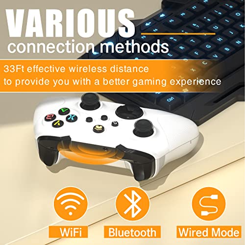 Gamrombo 2 Pack Wireless Controller Replacement for Xbox One, Compatible with Xbox Series X/S, Xbox One X/S Console, Android/iOS/PC Windows, with Dual Vibration & 6-Axis Gyro Sensor/Headphone Jack/Turbo & Marco Funtion (White+Black)