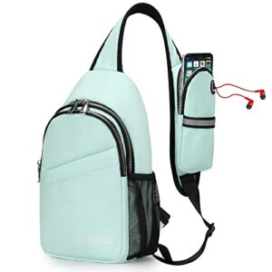 kutqi sling backpack crossbody sling bag for women travel bag for walking shopping day trip（light blue）
