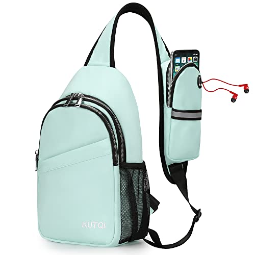 KUTQI Sling Backpack Crossbody Sling Bag for Women Travel Bag for Walking Shopping Day Trip（Light Blue）