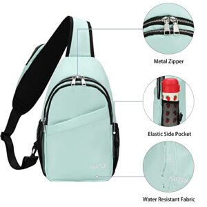 KUTQI Sling Backpack Crossbody Sling Bag for Women Travel Bag for Walking Shopping Day Trip（Light Blue）