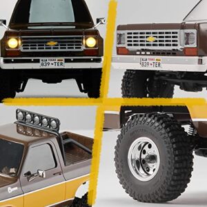 FMS 1/24 RC Crawler Officially Licensed Chevy K5 Blazer RC Car FCX24 RTR RC Pickup Truck SUV 4WD 2.4GHz Hobby RC Model 8km/h Mini Car RC Off-Road Remote Control Car (Brown)