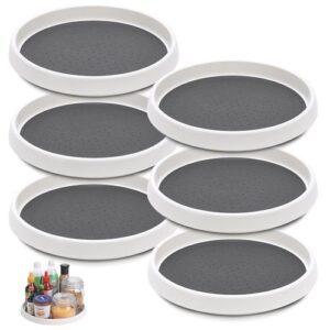 set of 6, 10 inch non-skid lazy susan turntable, lazy susan organizer for cabinet, pantry organization, kitchen storage, bathroom sink cabinet, refrigerator, countertop, spice rack (6 pack 10 in)